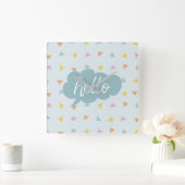 キュートパステルハロー スクエア壁時計 (ホーム)