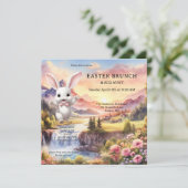 キュートパステルバニーエッグ狩りイースターブランチ 招待状 (スタンド正面)