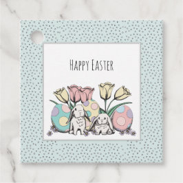 キュートパステルバニーハッピーイースター フェイバータグ
