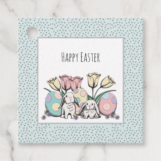 キュートパステルバニーハッピーイースター フェイバータグ (正面)
