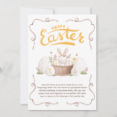 キュートパステルバニーフローラエッグハッピーイースター シーズンカード (正面)