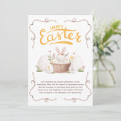 キュートパステルバニーフローラエッグハッピーイースター シーズンカード (スタンド正面)