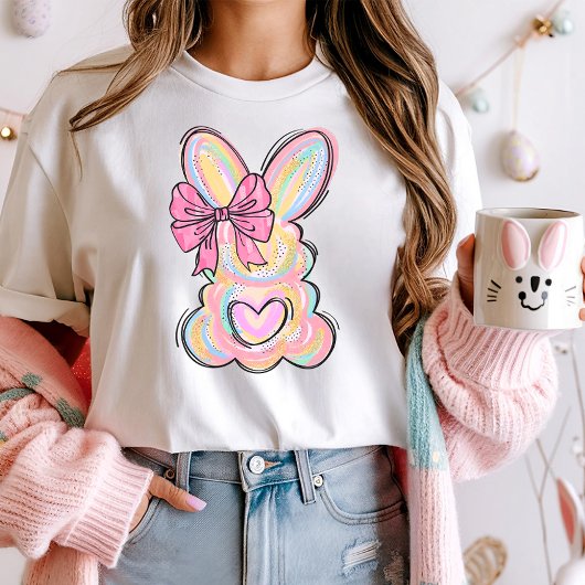 キュートパステルバニーボウ Tシャツ