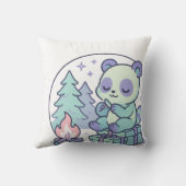 キュートパステルパンダバイザキャンプファイアウィズギフト クッション (裏面)