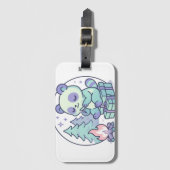 キュートパステルパンダバイザキャンプファイアウィズギフト ラゲッジタグ (正面縦)