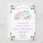 キュートパステルパンプキンス誕生日パーティー 招待状 (正面)