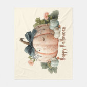 キュートパステルパンプキンハッピーハローウィン フリースブランケット (正面)