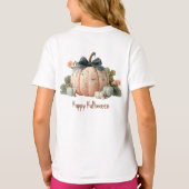 キュートパステルパンプキンハッピーハローウィン Tシャツ (裏面)