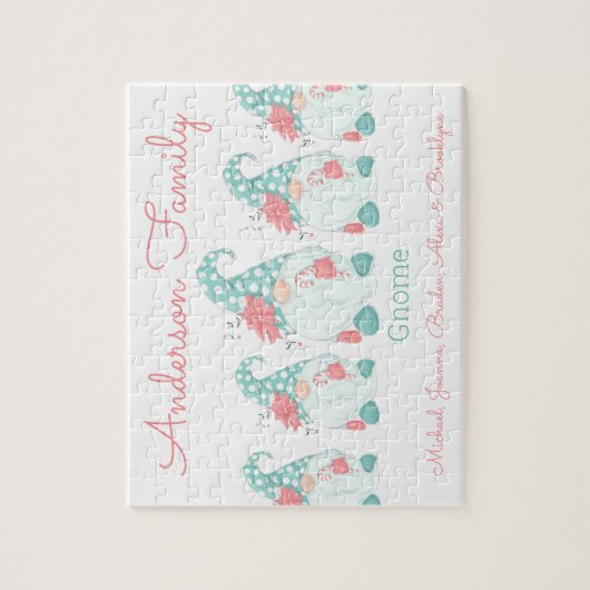 キュートパステルパーソナライズされたクリスマス格言小妖精や小人 ジグソーパズル (縦)