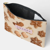 キュートパステルパーソナライズされたジンガーブレッドクッキー アクセサリーポーチ (見開き)