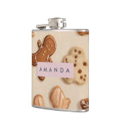 キュートパステルパーソナライズされたジンガーブレッドクッキー フラスク (左)