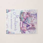 キュートパステルパーソナライズされたスレポバー誕生日 ジグソーパズル (横)