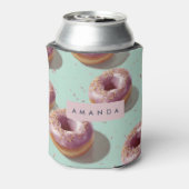 キュートパステルパーソナライズされたドーナツ&スプリンクル 缶クーラー (缶裏面)