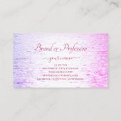 キュートパステルパープルピンク海サンセットリフレクション 名刺 (裏面)