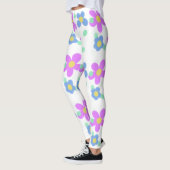 キュートパステルビッグフラワープリントレギンス レギンス (左)