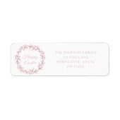 キュートパステルピンクイースター差出人住所 ラベル (正面)