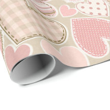 キュートパステルピンククラフトテキスタイルハート