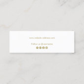 キュートパステルピンクスクリプト美しい スキニー名刺 (裏面)