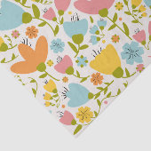 キュートパステルピンクブルーイエローフローラティッシュペーパー 薄葉紙 (詳細)