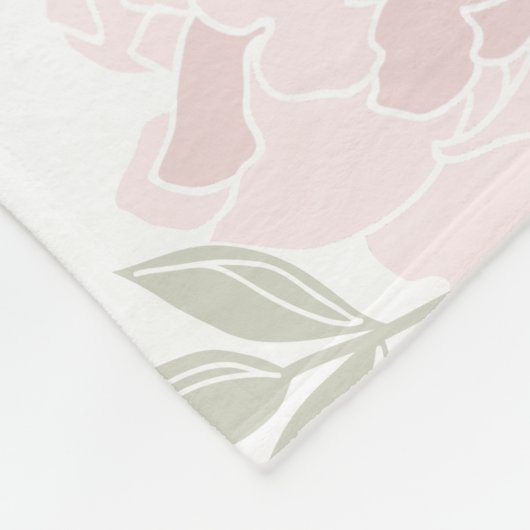 キュートパステルピンクペオニーフローラベビーマイルストーン フリースブランケット (角)