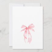 キュートパステルピンクボウコケットベビーガール誕生日 招待状 (裏面)