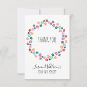 キュートパステルフローラ美容師フラワーリース サンキューカード (正面)