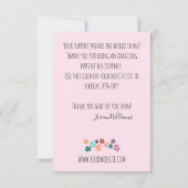 キュートパステルフローラ美容師フラワーリース サンキューカード (裏面)