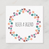 キュートパステルフローラ美容師フラワーリース 予約カード (正面)