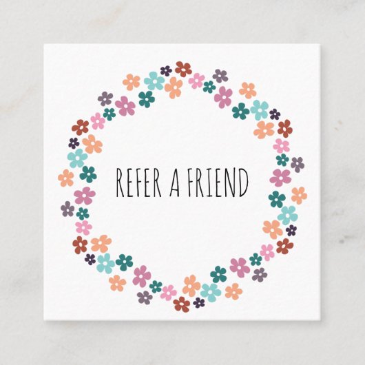 キュートパステルフローラ美容師フラワーリース 予約カード (正面)