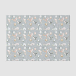 キュートパステルブルーピンクグレーホエールドルフィンバルーン 薄葉紙