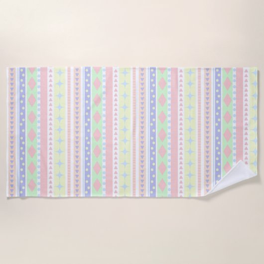 キュートパステルベビープリント ビーチタオル (正面)