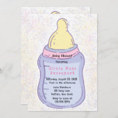 キュートパステルベビーボトルベビーシャワー 招待状 (正面/裏面)