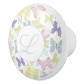 キュートパステルボタニカル蝶 セラミックノブ (右)