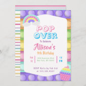 キュートパステルポップ・アートのイットファイドゲットガールズ誕生日 招待状 (正面/裏面)