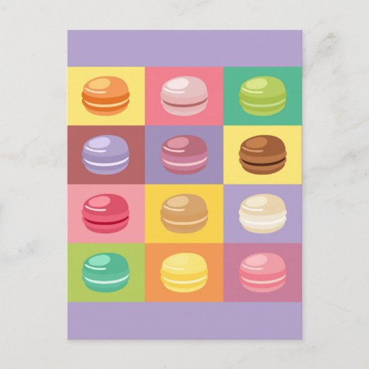 キュートパステルマカロンポップ・アートのアート ポストカード (正面)