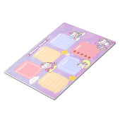 キュートパステルマジカルユニコーンスターきらめくプランナー ノートパッド (アングル)