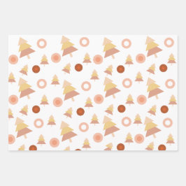 キュートパステルミッド赤面ホリデーツリー ラッピングペーパーシート