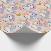 キュートパステルユニコーンラッピング紙 ラッピングペーパー (角)