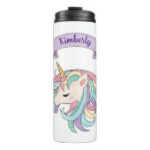 キュートパステルユニコーン&スパークリレインボー名前をカスタムする タンブラー (正面)