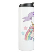 キュートパステルユニコーン&スパークリレインボー名前をカスタムする タンブラー (回転左)