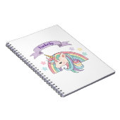 キュートパステルユニコーン&スパークリレインボー名前をカスタムする ノートブック (右側)