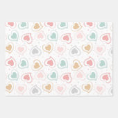 キュートパステルラブハートレインボー – ラッピング紙 ラッピングペーパーシート (正面2)