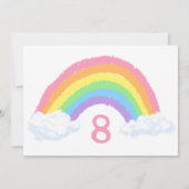 キュートパステルレインボーアンドクラウド誕生日 招待状 (裏面)