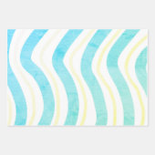 キュートパステルレインボーカラーストライプテーマパターン ラッピングペーパーシート (正面3)