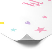 キュートパステルレインボークラウドガール誕生日ウェルカム ポスター (角)