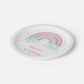 キュートパステルレインボークラウド誕生日 ペーパープレート (アングル)