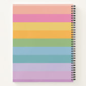 キュートパステルレインボージオメトリストライプパーソナライズされたズ ノートブック (裏面)