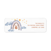 キュートパステルレインボースターズ差出人住所ラベル ラベル (正面)