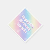 キュートパステルレインボースパークル子供の誕生日パーティー スタンダードカクテルナプキン (角)