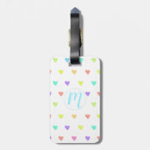 キュートパステルレインボーハートパターン ラゲッジタグ (裏面縦)